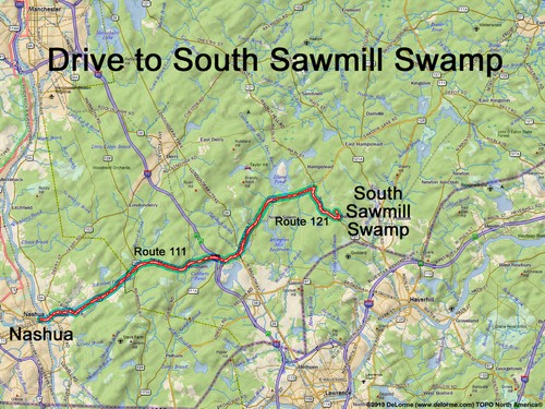 South Sawmill Swamp drive route