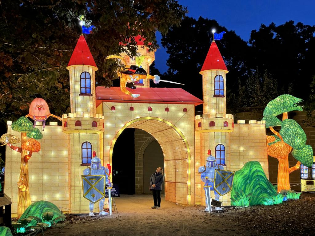 castle entrance in October 2022 at Southwick's Zoo in eastern Massachusetts