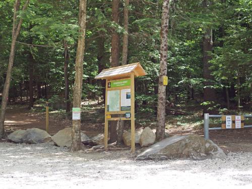 parking lot at Stonehouse Forest in southeastern New Hampshire