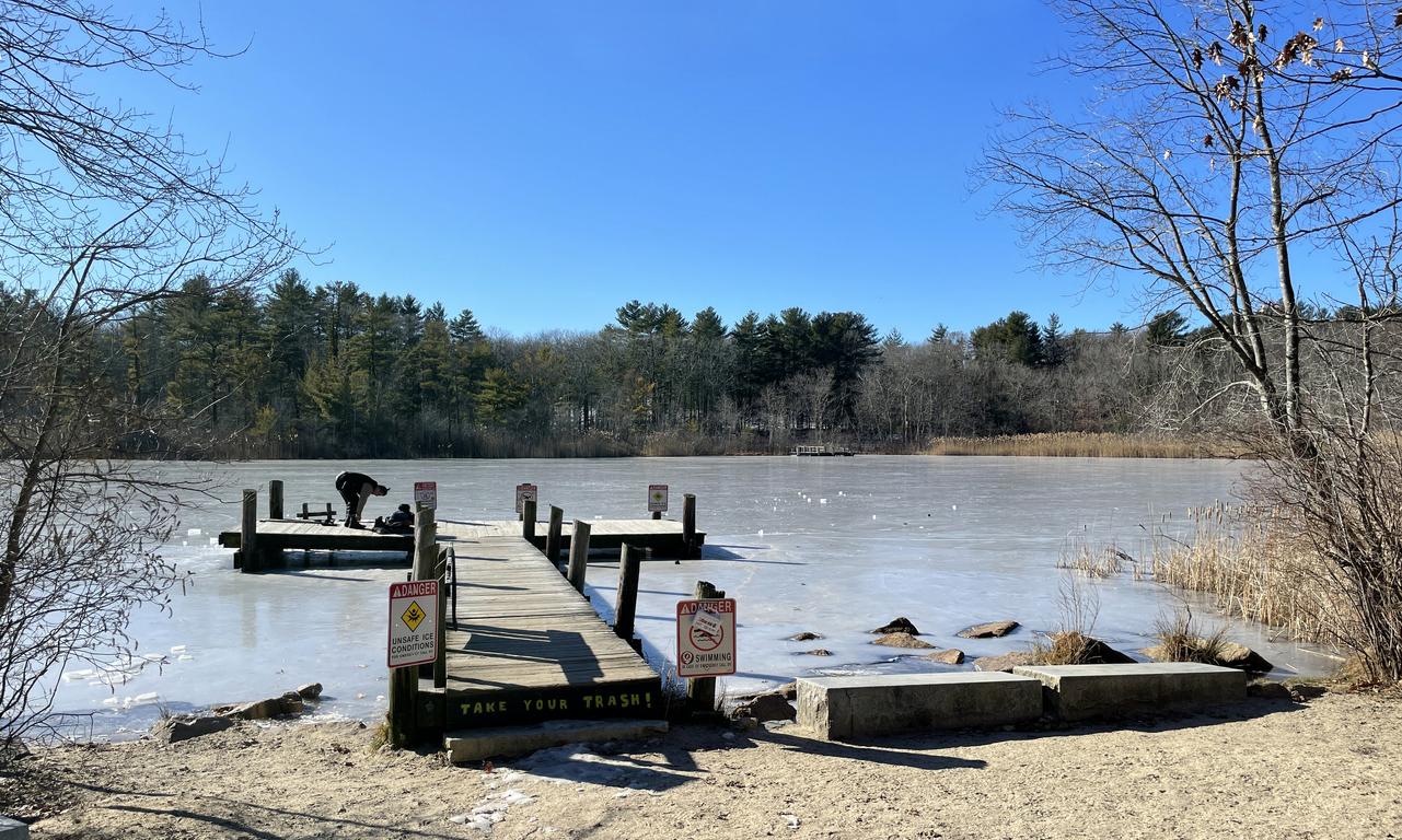 Turtle Pond in January at Stony Brook Reservation in eastern Massachusetts