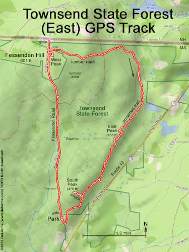 Townsend State Forest (East) gps track