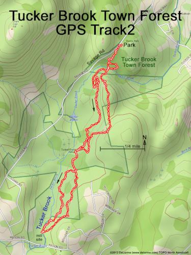 GPS track at Tucker Brook Town Forest in southern NH