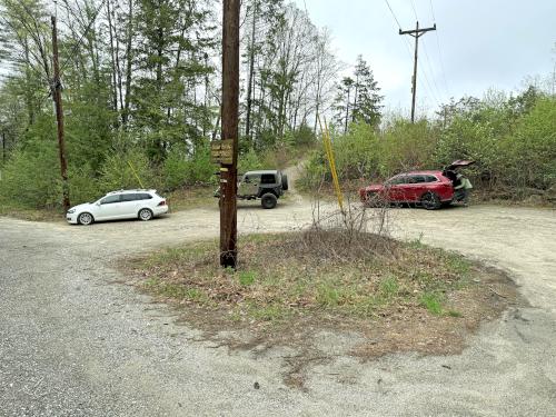 parking at Tucker Brook Town Forest in southern NH
