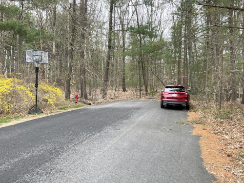 parking in April at Turkey Hill Area in eastern MA