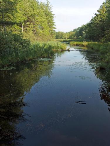 Unkety Brook as seen from the crossing bridge in northeastern Massachusetts