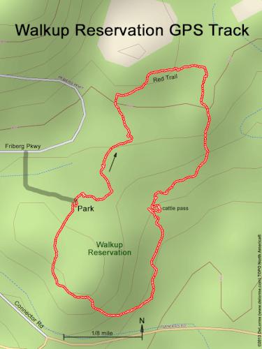 GPS track in June at Walkup Reservation in eastern MA