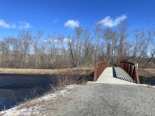 bridge in February at Grand Wenham Canal Path in northeast MA