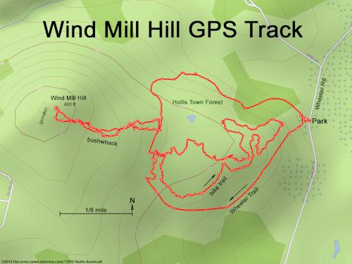 GPS track in November at Wind Mill Hill in southern NH