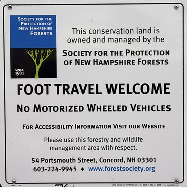 SPNF sign at Woodbury Hill near Jaffrey in southern NH