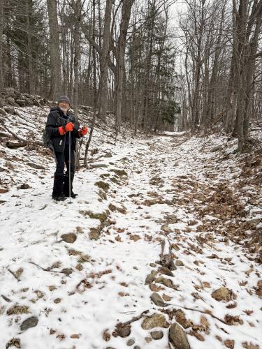 trail in January at Woodbury Hill near Jaffrey in southern NH