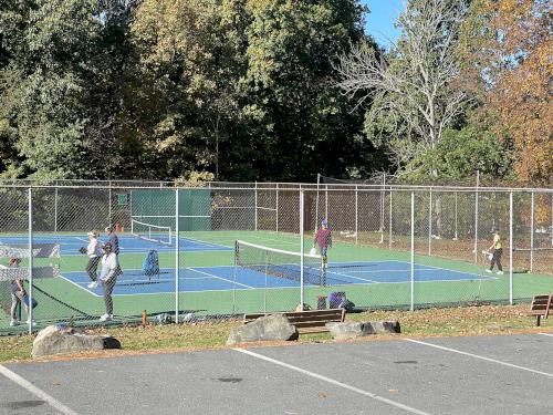 pickleball in October at Woodlock Trail in southern NH