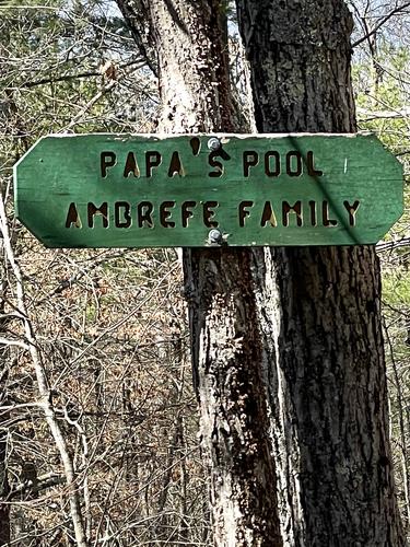 sign in March at Wunnegen Conservation Area in northeast MA