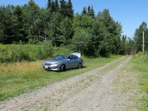 parking spot for the hike to Ben Young Hill in northern New Hampshire