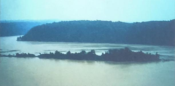 photo of The Hogsback flooded in 1972 at Letchworth State Park in New York