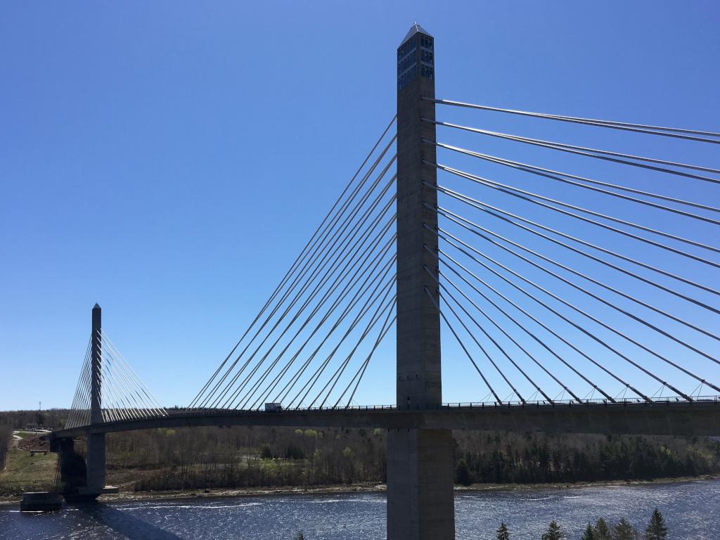 Penobscot Narrows Bridge on the coast of Maine