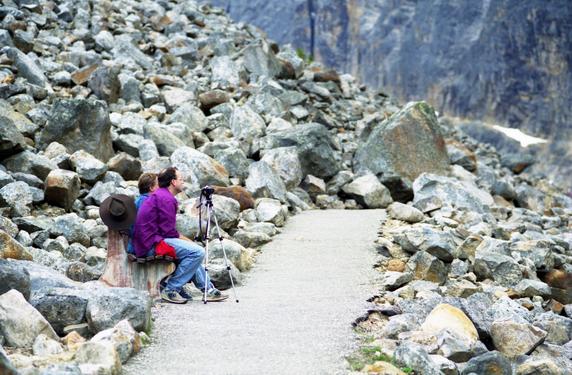 David near a glacier in the Rockies, Canada, in August 1996