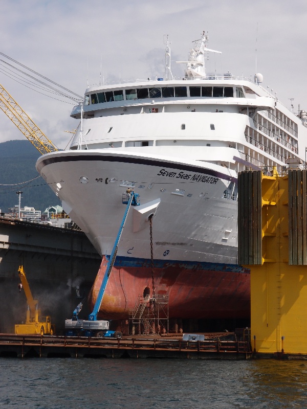 maintenance dock and ship in Vancouver's harbor at British Columbia in Canada