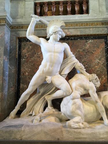 statue in the main lobby of the Museum of Fine Arts at Vienna, Austria